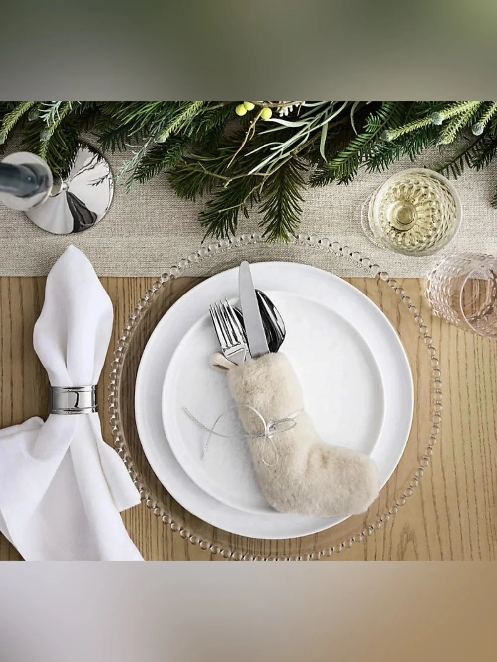 Crate and Barrel EATON Stainless Steel Finish Napkin Rings ~ ( Set Of 6 )